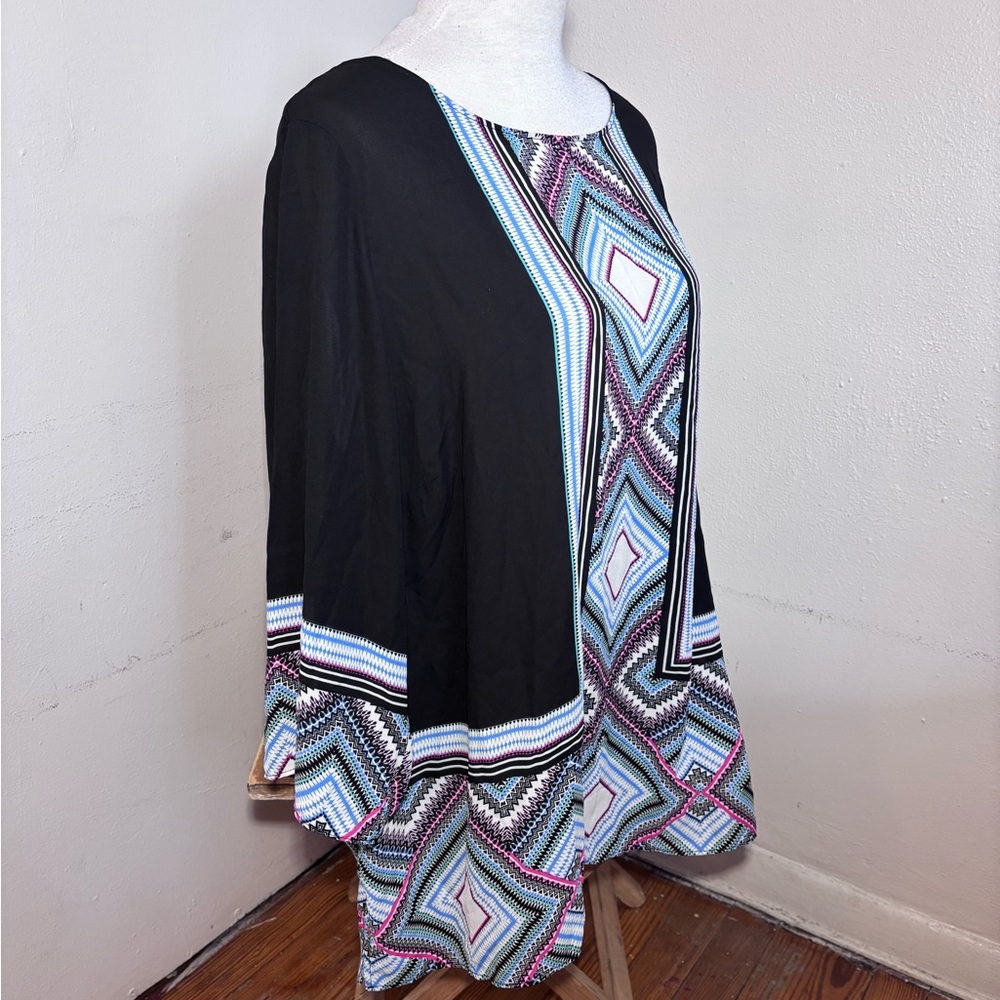 Rose + Olive Boho 3/4 Sleeve Chiffon Blouse - Picture 5 of 7